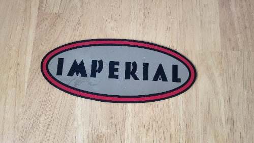 Chrysler Imperial Decal Gold and Black Metallic Valve Cover 1959-1962 Auto. This relic has been stored for decades and measures 2 in in width by 8 in in length