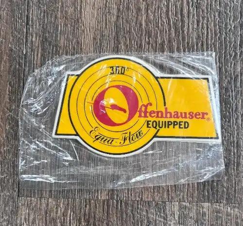 OFFENHAUSER EQUIPPED 360 EQUA FLOW decal DRAG RACING PARTS AUTO NOS Mint NOS item, stored away with care for decades and in Excellent New Old Stock
