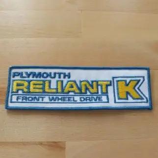 PLYMOUTH RELIANT K PATCH Front Wheel Drive AUTO NOS VINTAGE EXC STITCHING measuring approx 6 in x 2 inches A great piece to add to your vintage auto Never displayed