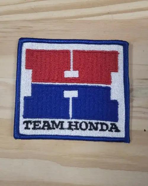 Team Honda H Patch Racing Motorcycle Auto ATV Vintage New Old Stock relic has been stored for decades and the oval measure 3 inches wide and the length is 3.25 in