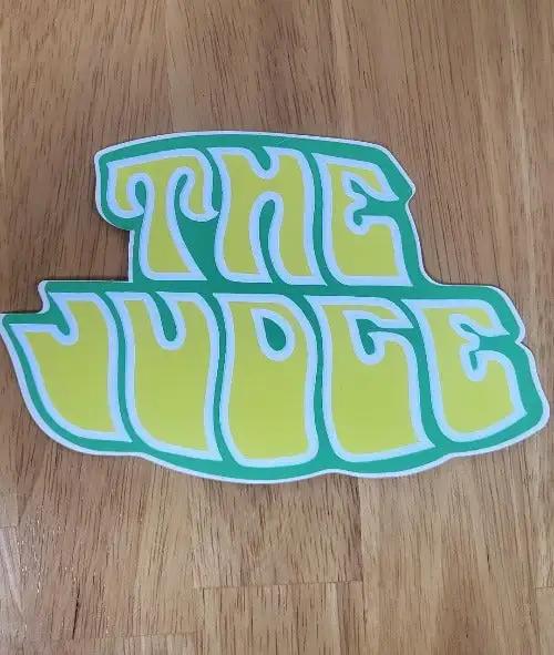 The Judge Pontiac Decal Deck Lid Decal 1970 GREEN AND YELLOW GTO EXC This relic has been stored for decades and measures 5 inches in width by 8 inches in length.