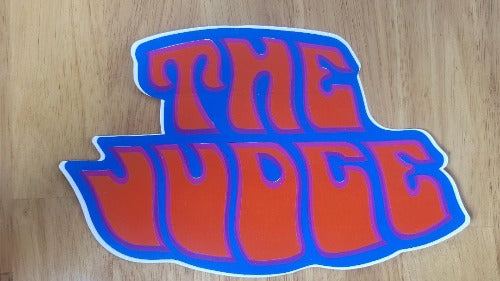 Pontiac GTO The Judge Decal Deck Lid 1970 ORANGE AND BLUE Vintage Auto Parts This relic has been stored for decades and measures 5 in width by 8 in in length