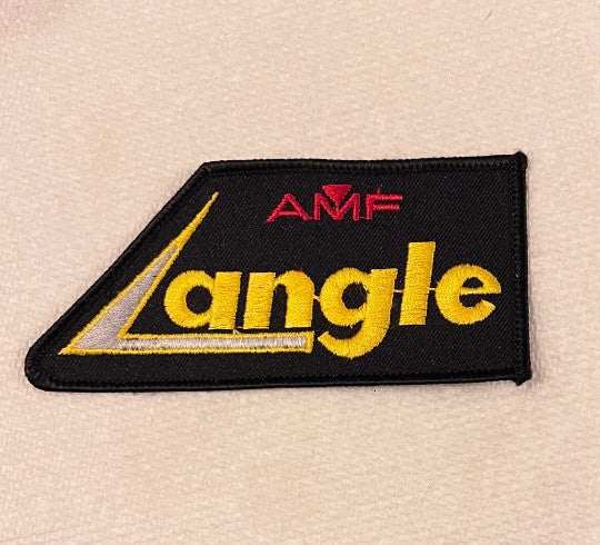 AMF ANGLE Black Bowling Ball Patch Sport New Old Stock EXC Teams League Relic has been safely stored away safely for decades and measures approximately a 3 inches x 5 inch
