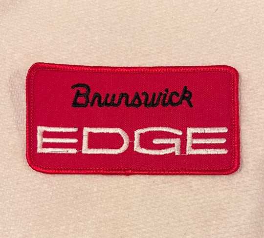 BRUNSWICK EDGE Red Bowling Ball Patch Mint Red Exc Bowling NOS Look