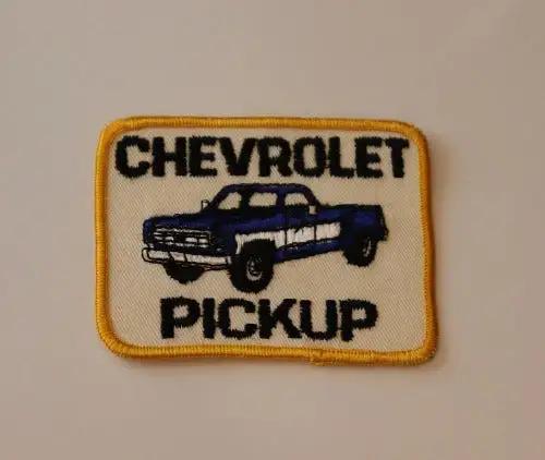 CHEVROLET PICKUP TRUCKS PATCH NOS VINTAGE EXC CHEVY TRUCKS measuring 4 x 3 inches. A great piece to add to your vintage pickup. CHEVROLET Heartbeat of Pickup Trucks