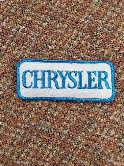 CHRYSLER Vintage Patch BOLD Light Blue Stitched Auto Patch MINT NOS unique and rare item never sewn or displayed, stored with care measures approximately 5 x 2 inch