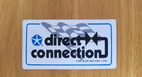 Direct Connection Decal Plymouth Chrysler Dodge Cross Flag Rectangle Mopar This relic has been stored for decades and uniquely measures 2 inches x 4.5 inches