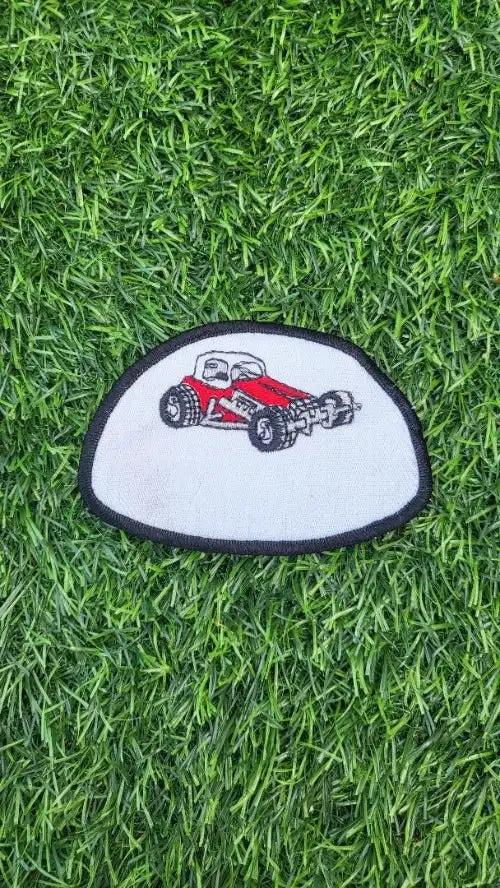HOT ROD RACING STOCK CAR PATCH Vintage and MINT Condition N.O.S. ITEM. Measures 3 x 4 inches oval, red HOT ROD Stock Car Racing patch. Various colours available too!