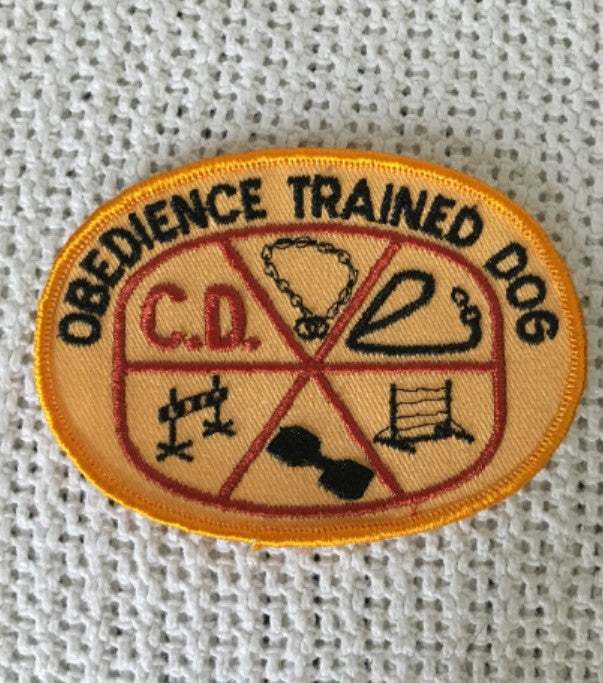 Obedience Trained Dog CD Vintage Patch AKC Novice Eclectic Animal NOS Relic has been safely stored away for decades and measures approximately 4 x 3 inches