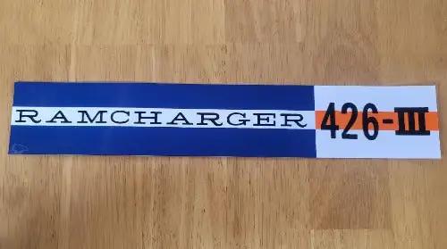 Dodge 1964 Ramcharger 426 III Valve Cover Decal Mopar Restoration NOS relic has been stored away safely for decades and measures approximately 1.75 inches by 10 inches