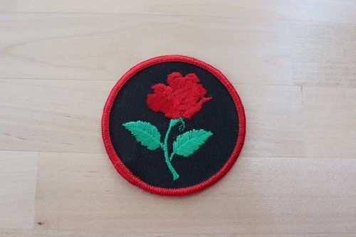 Red Rose vintage patch is the same one seen worn on Elton John's jean jacket. The Red Rose vintage patch measures 3 x 3 inches and is in excellent condition.