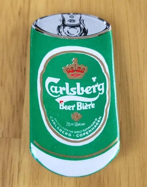 CARLSBERG Vintage Unique Beer Can Collectible PIN NOS Mint Condition. CARLSBERG pin to be used for your hat, jacket, cap or other. Other unique BEER relics on site