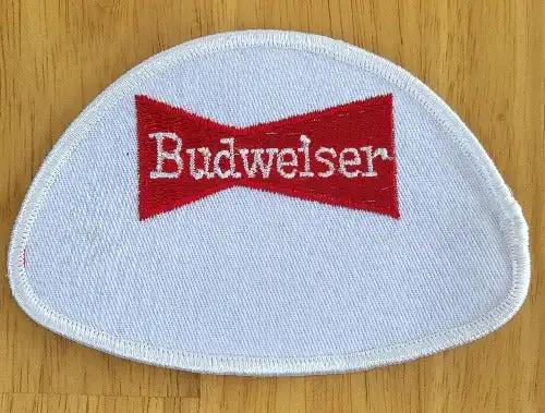 BUDWEISER BOWTIE Patch LOGO Unique Beer Collectible VINTAGE NOS and in MINT condition. BUDWEISER BOWTIE patch Other unique BEER and Eclectic relics available as well