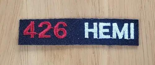 426 HEMI Patch Block Lettering Small Auto PLYMOUTH CHRYSLER MOPAR NOS This relic has been stored away from when it was made in different process approx 20+ years ago