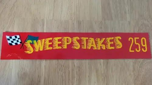 Sweepstakes 259 Cross Flags Studebaker Valve Cover Decal 1956-1958