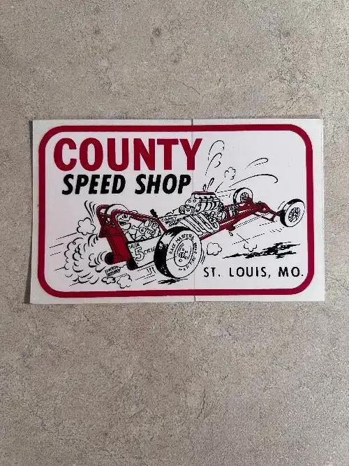 County Speed Shop Window Decal