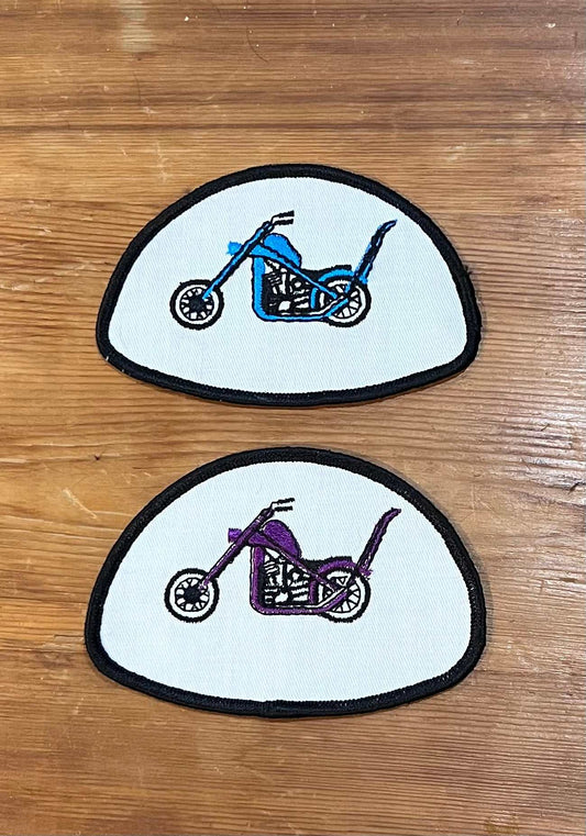 Chopper Motorcycle Pair of Vintage Patches 2 New Old Stock Excellent Item Relic has been safely stored away for decades and OVAL measures approximately 3 x 3.5 inch