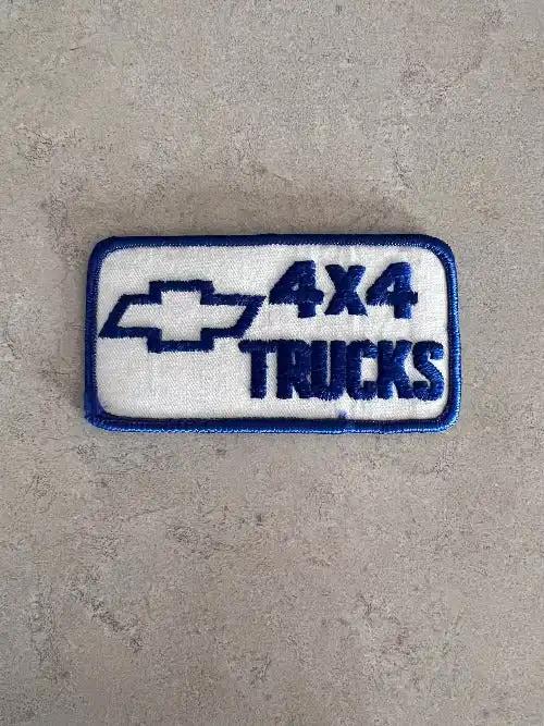 Vintage Chevy 4X4 Trucks Blue Border Patch