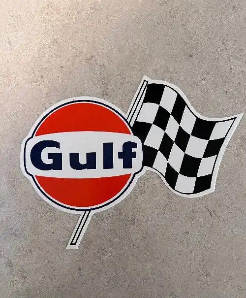 Gulf Petro Oil Racing Right Hand Cross Flag 1960s-1970s Decal