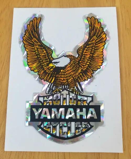 Yamaha Eagle Wings DECAL 1970s Iridescent Logo Motorcycle WOW RETRO Turning back the clock big time with this adhesive decal The relic measures approx 3.5 in x 2.25
