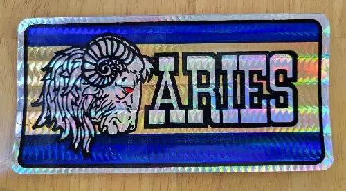 Aries Horoscope Astrology Decal 1970s Iridescent Eclectic Vintage NOS Turning back the clock big time with this adhesive decal Relic measures approx 3 inch x 6 inch