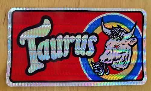 Taurus Horoscope Astrology Decal 1970s Iridescent Eclectic Vintage NOS Turning back the clock big time with this adhesive decal Relic measures approx 3 in x 6 inches