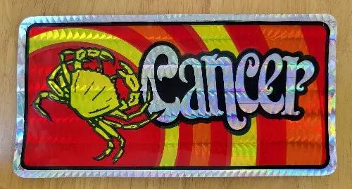Cancer Horoscope Astrology Decal 1970s Iridescent Eclectic Vintage NOS Turning back the clock big time with this adhesive decal Relic measures approx 3 inch x 6 inch