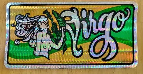 Virgo Horoscope Astrology Decal 1970s Iridescent Eclectic Vintage NOS Turning back the clock big time with this adhesive decal Relic measures approx 3 inch x 6 inch