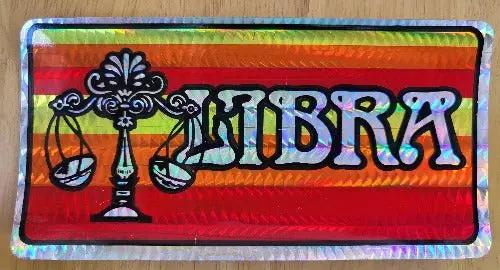 Libra Horoscope Astrology Decal 1970 Iridescent DECAL Vintage Eclectic Turning back the clock big time with this adhesive decal Relic measures approx 3 in x 6 inches