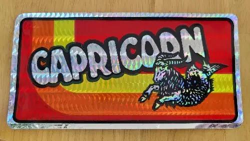 Capricorn Horoscope Astrology Decal 1970s Iridescent Eclectic Vintage Turning back the clock big time with this adhesive decal Relic measures approx 3 inch x 6 inch