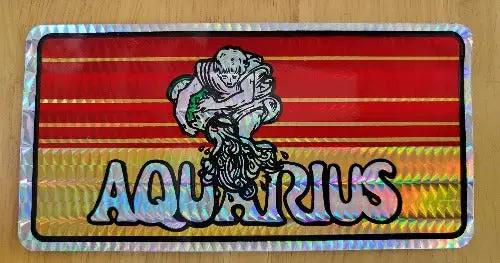 Aquarius Horoscope Astrology Decal 1970s Iridescent Eclectic Sticker Turning back the clock big time with this adhesive decal Relic measures approx 3 inch by 6 inch