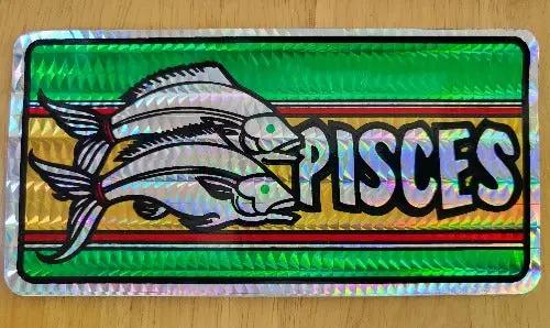 Pisces Horoscope Astrology Decal 1970s Iridescent Eclectic Vintage NOS Turning back the clock big time with this adhesive decal Relic measures approx 3 inch x 6 inch