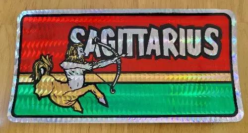 Sagittarius Horoscope Astrology Decal 1970 Iridescent Eclectic Vintage Turning back the clock big time with this adhesive decal Relic measures approx 3 inch x 6 inch