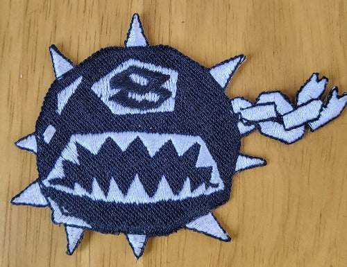 8 BALL AND CHAIN MOTORCYCLE PATCH Character EXC Spiked MONSTER This relic measures approximately 2.5 in in width x 3.75 in length and a very detail stitched patch