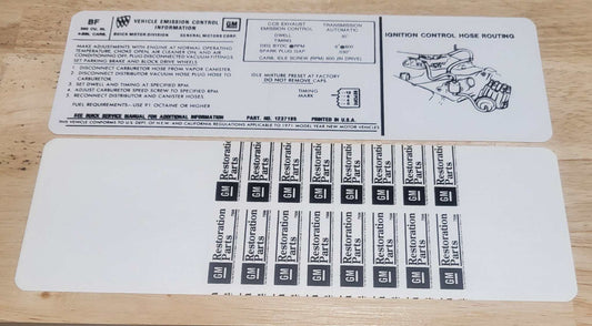 Buick 1971 350-4V Gran Sport GS Automatic Transmission Emission Decal Relic has been safely stored away for decades and measures approximately 3.25 inch x 9.5 inches