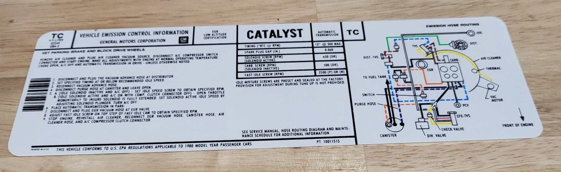 Buick GM 1980 4 9 Lt Regal Century Electra Decal Automatic Trans Emission Decal US Relic has been safely stored away for decades and measures approximately 3 inch x 9 inch