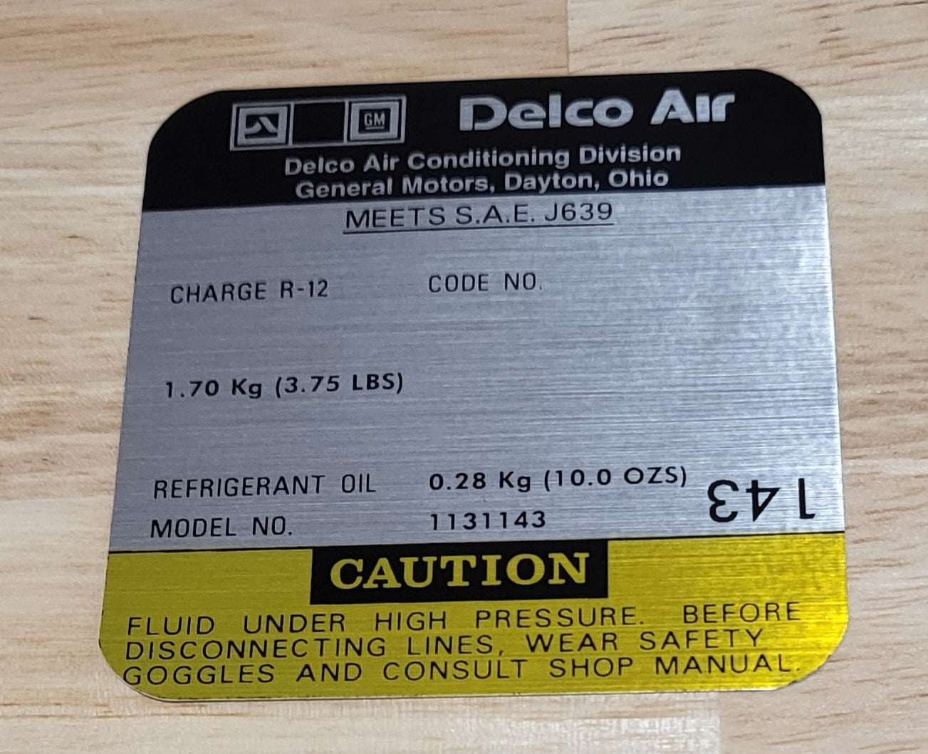 1977 Buick Delco Air Conditioning Compressor Decal New Old Stock EXC Relic has been safely stored away for decades and measures approximately 3 inch x 3.25 inches