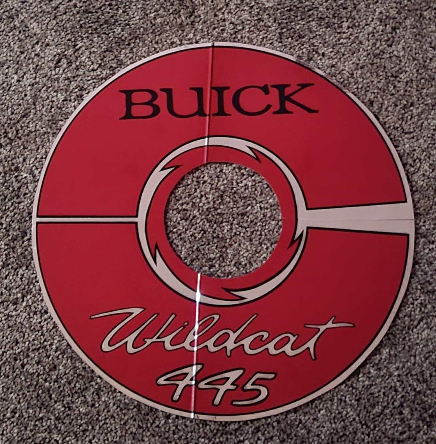 Buick Riviera 1964-66 14 inch Wildcat 445 Air Cleaner Decal Silver N.O.S. EXC Relic has been safely stored away for decades and measures approximately 14 inches circle