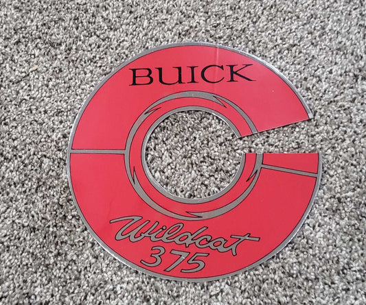 Buick 1966 Wildcat 375 Silver Air Cleaner Decal 7 inch New Old Stock EXC Relic has been safely stored away for decades and measures approximately 7 inches circle