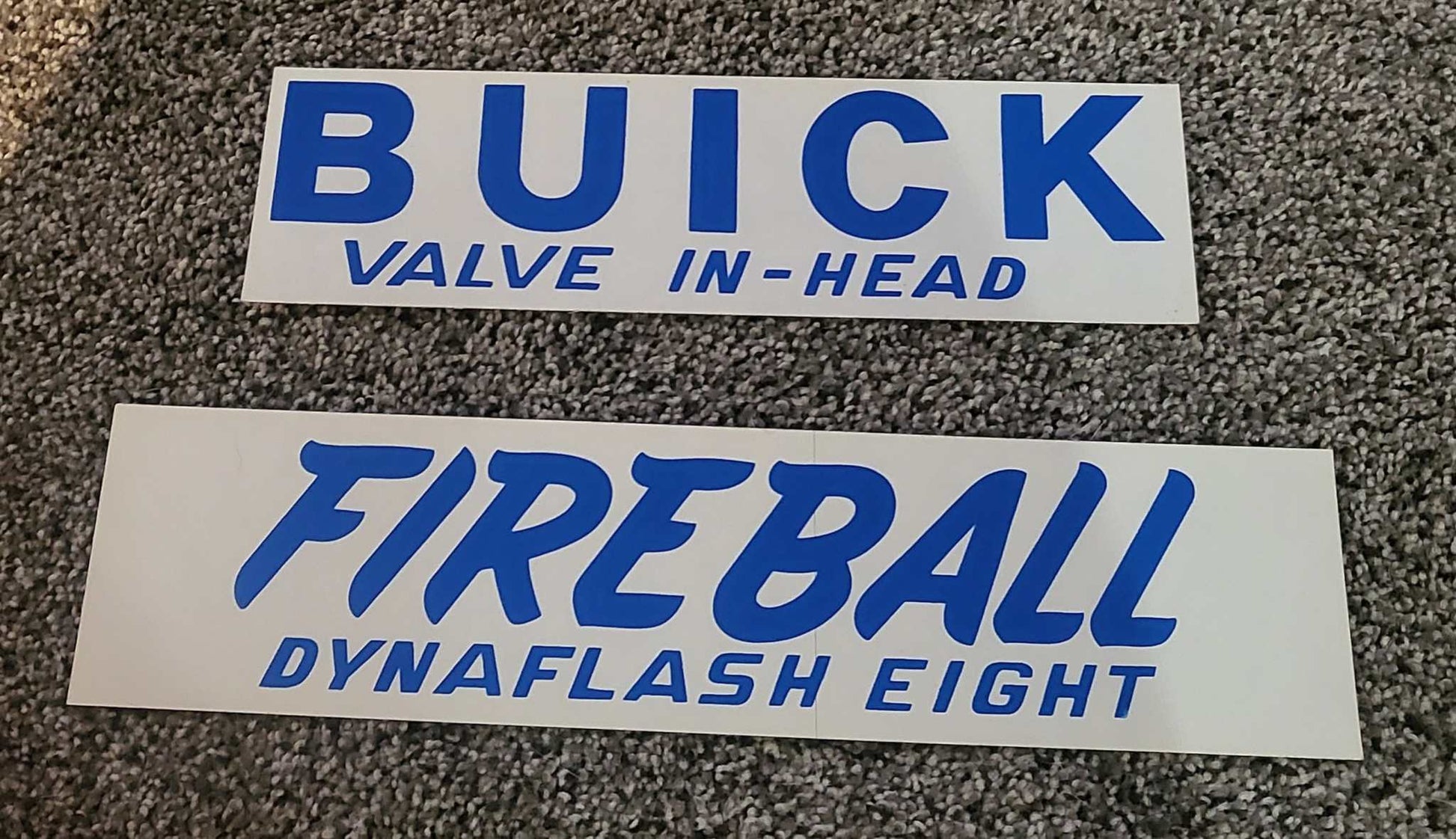 Buick Fireball 1946-47 Valve In Head Dynaflash Eight Blue 2 Decal Set NOS Relic has been safely stored away for decades and measures approximately 3 inch x 4 inches