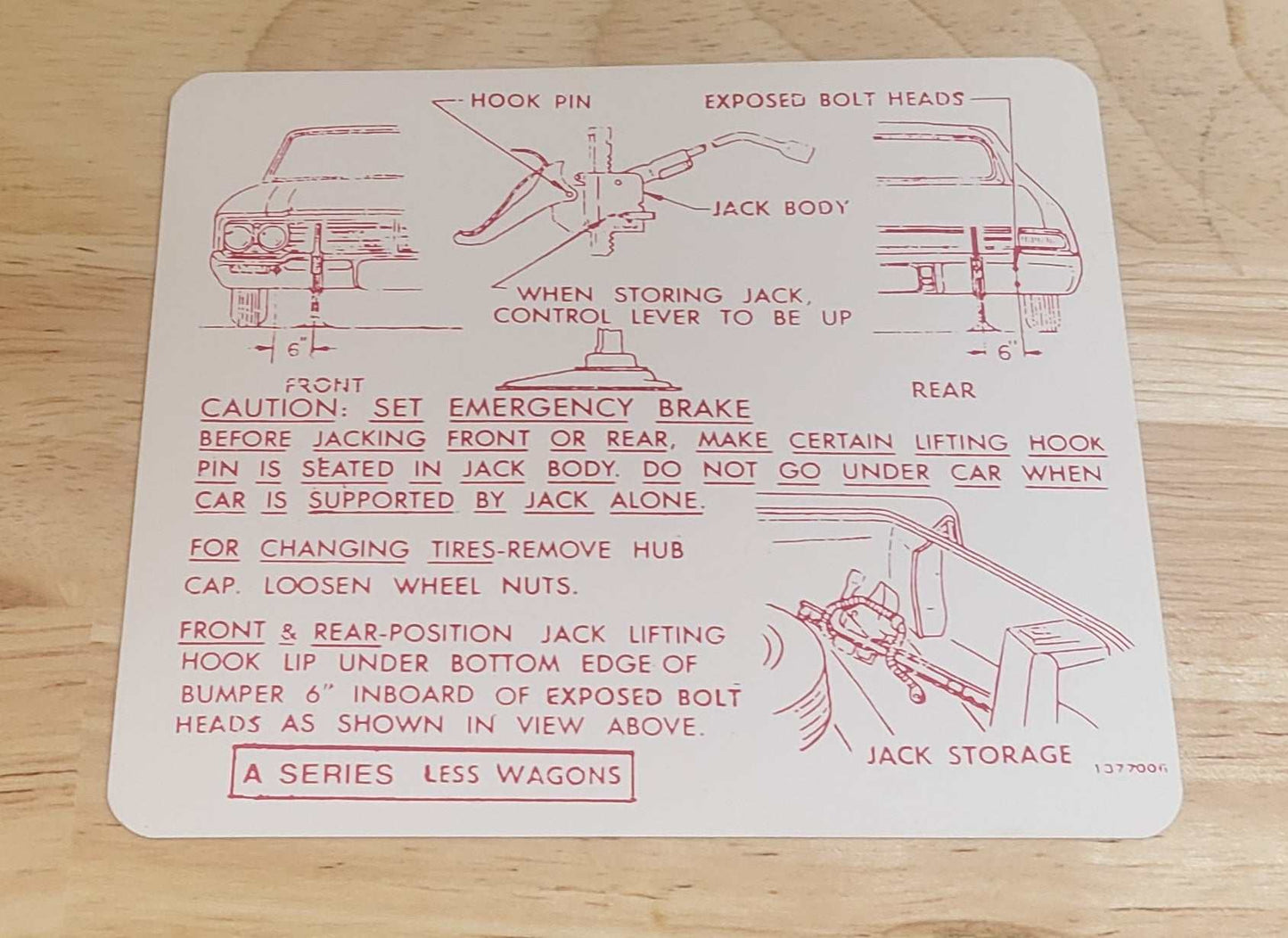 Buick 1966 Skylark GS Special Jack Instruction Decal N.O.S. Restoration EXC Relic has been safely stored away for decades and measures approximately 4 inch x 4.75 inchesBuick 1966 Skylark GS Special Jack Instruction Decal N.O.S. Restoration EXC Relic has been safely stored away for decades and measures approximately 4 inch x 4.75 inches