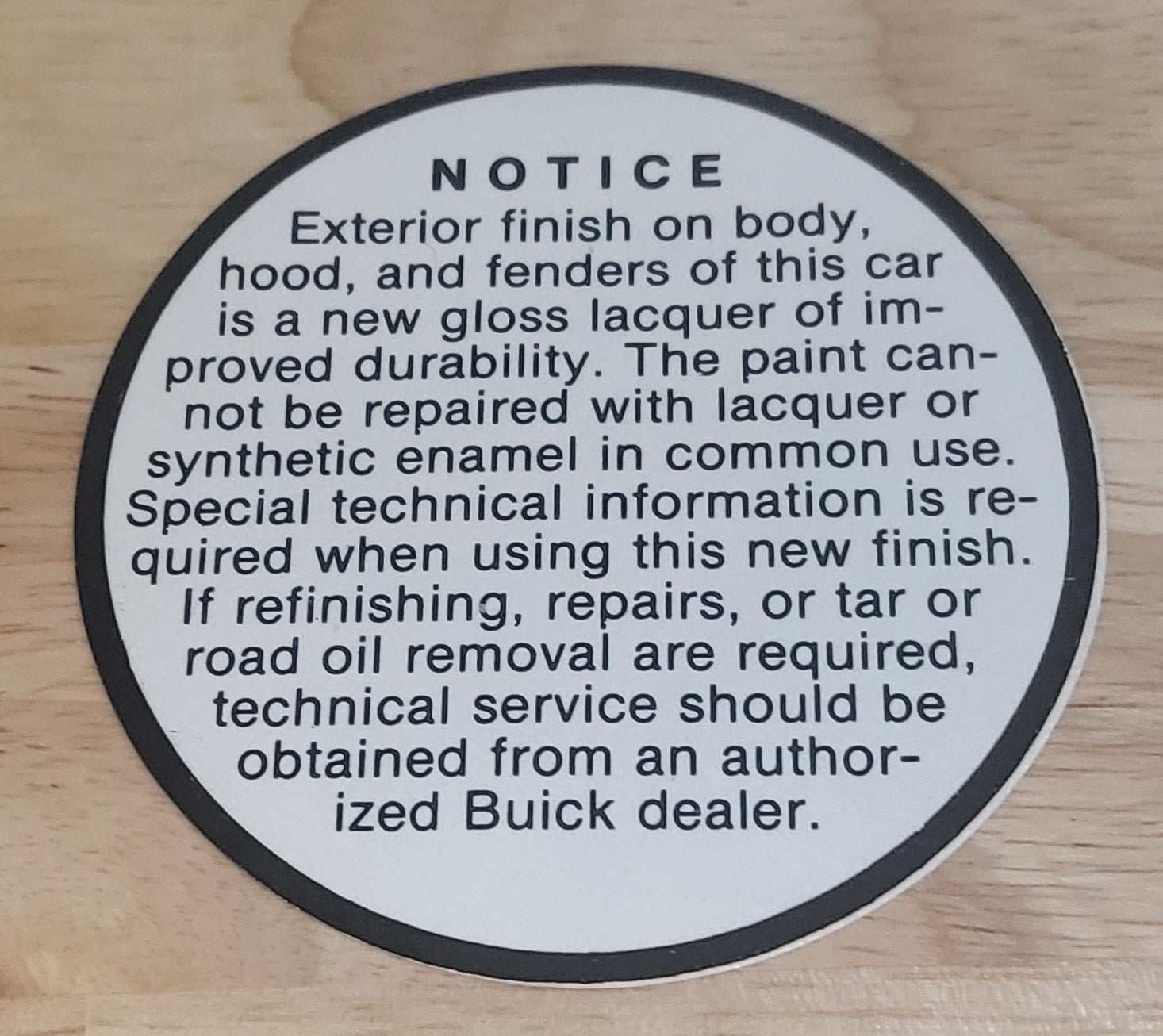 Buick 1961-62 Lacquer Paint Glove Box Door Decal Restoration NOS EXC Relic has been safely stored away for decades and measures approximately 2.25 inch x 3.75 inches