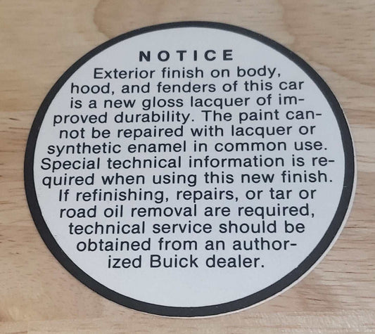 Buick 1961-62 Lacquer Paint Glove Box Door Decal Restoration NOS EXC Relic has been safely stored away for decades and measures approximately 2.25 inch x 3.75 inches