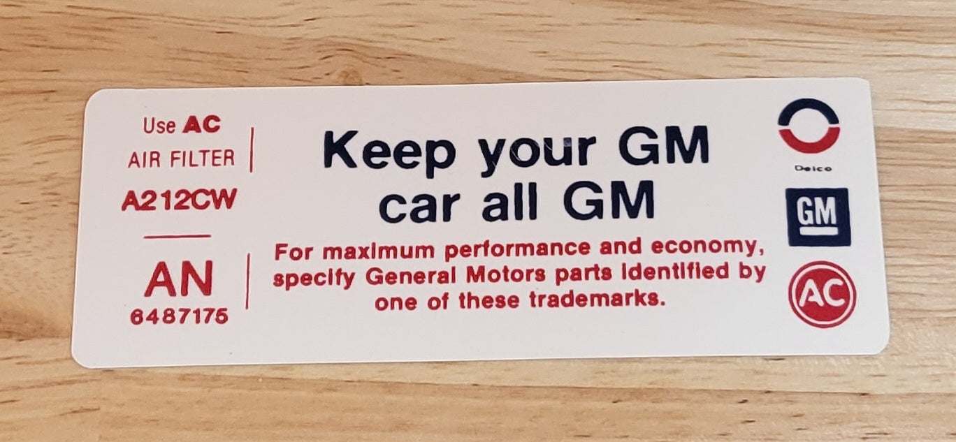 Buick 1972 GS 350 Keep Your GM Car All GM Decal NOS Restoration EXC Relic has been safely stored away for decades and measures approximately 2.25 inch x 5.25 inches