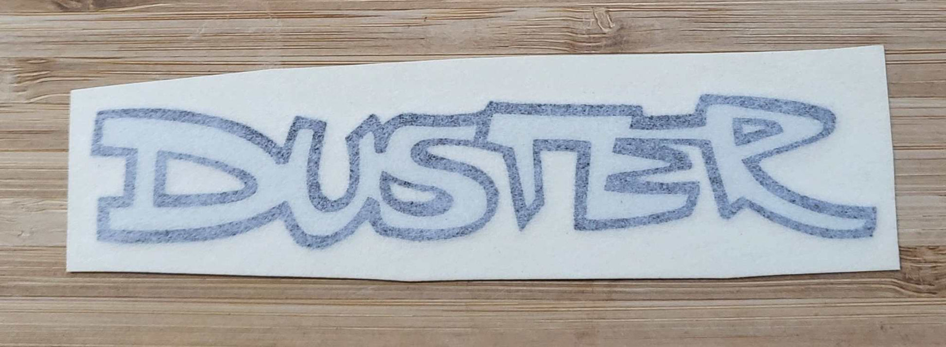 Plymouth 1970-72 Duster Fender Decal Restoration N.O.S. EXC Condition Relic has been safely stored away with care for decades measures approximately 1 inch x 4.5 in