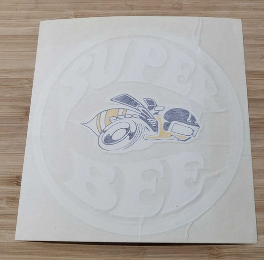 Dodge 1968-70 Super Bee White RH Quarter Panel Decal NOS Restoration EXC Condition Relic has been safely stored away with care for decades measures approximately 6.2