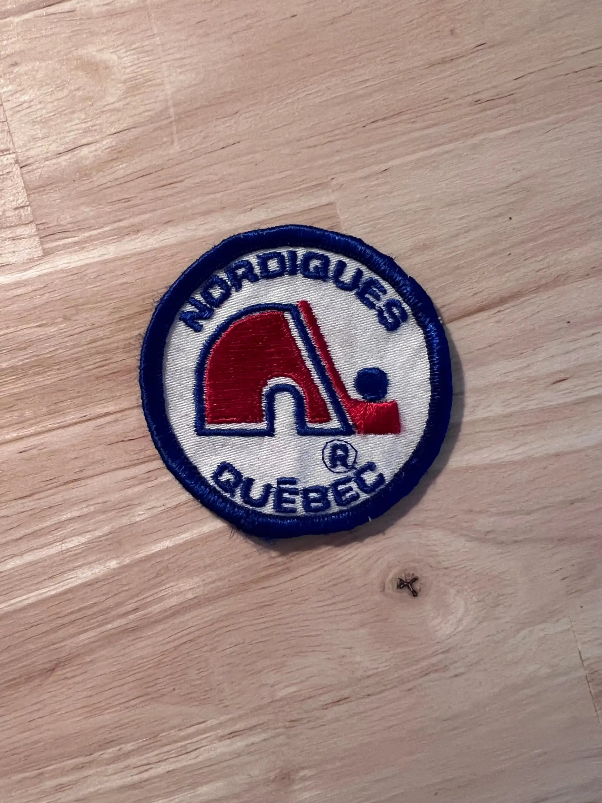 Quebec Nordiques Original NHL Vintage Patch New Od Stock Classic Mint Relic has been stored away for decades and measures approximately 2.5 inch circle
