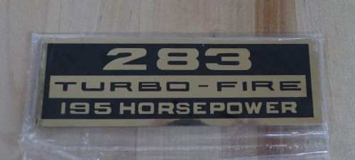 283 Turbo Fire 195 HORSEPOWER Decal VALVE COVER 1964-1967 OFFICALLY GM LICENCED DECAL  This relic has been stored for decades and measures 1.75 inches in width by 5.5 inch