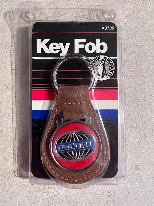 Ford Escort Brown Leather Vintage 1980s Key Fob