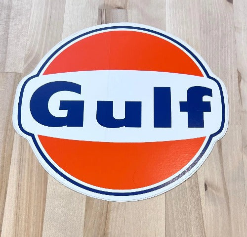 Gulf Petro Oil Racing Quarter Fender Door 9 inch 1960s-1970s Decal N.O.S. Relic has been safely stored away for decades and as stated measures approx 9 inches